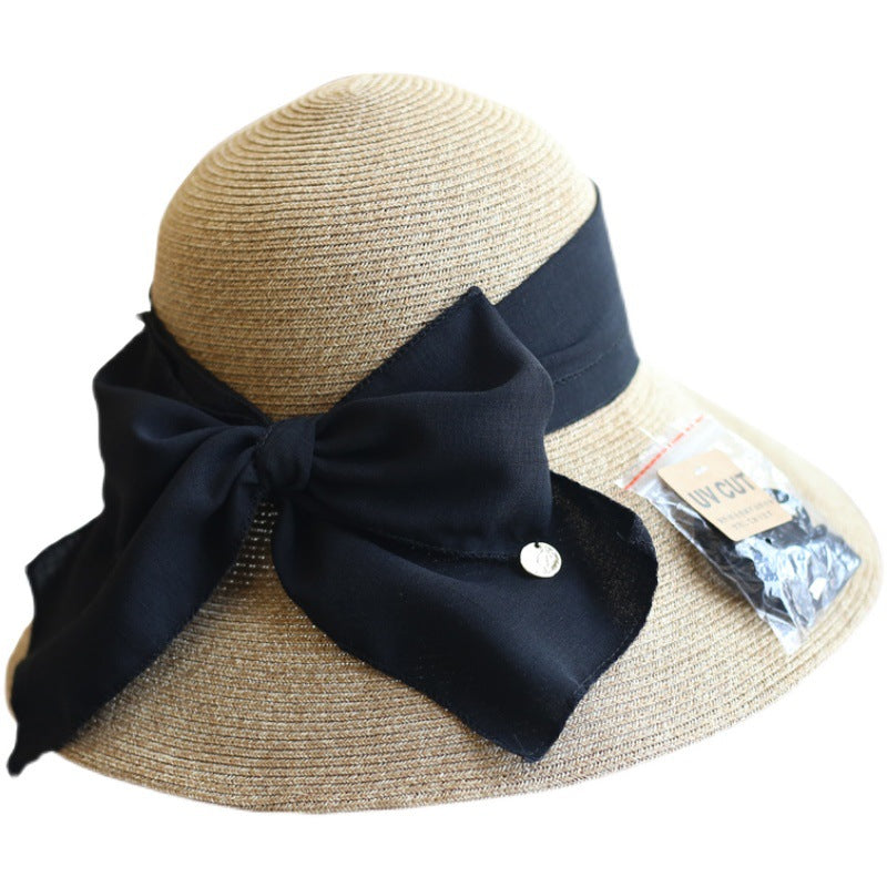 Women's Snow Hemp Big Bow Straw Hat