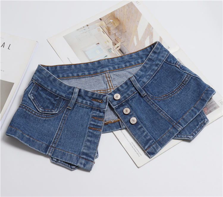 Fashionable All-match Denim Girdle With Women's Decoration