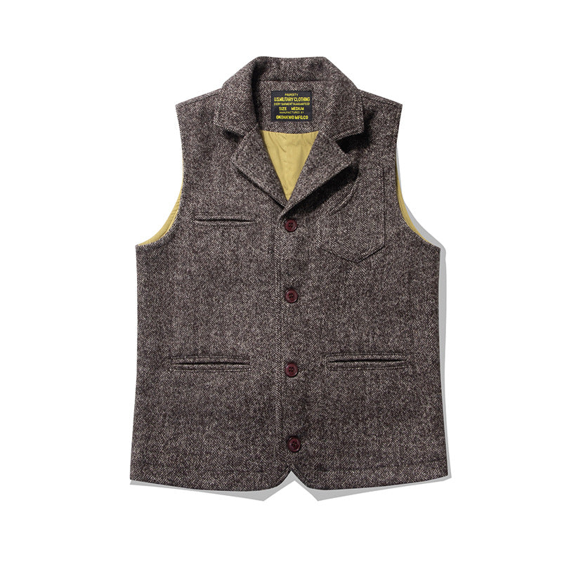 Retro British Style Coarse Wool Coat