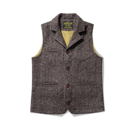 Retro British Style Coarse Wool Coat