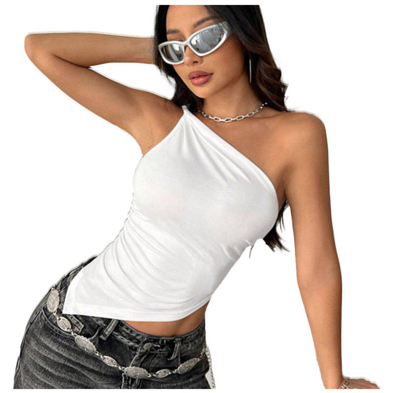 Womens Off-shoulder Top With An Asymmetrical Hem