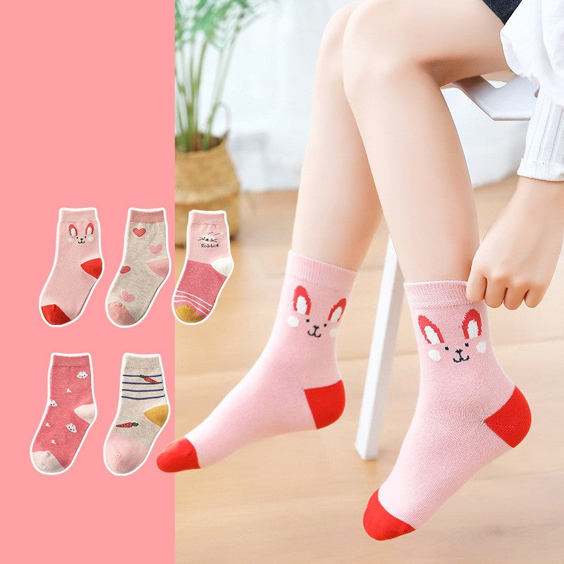 Children's Socks Combed Cotton Students Boneless Middle Tube