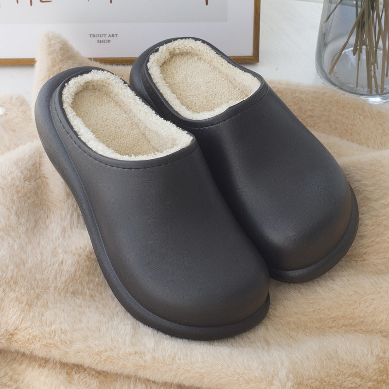 Half-pack With Cotton Slippers, Home Warm Cotton Shoes, Couple Slippers