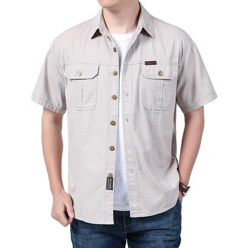Solid Color Shirt Loose Half Sleeve Coat