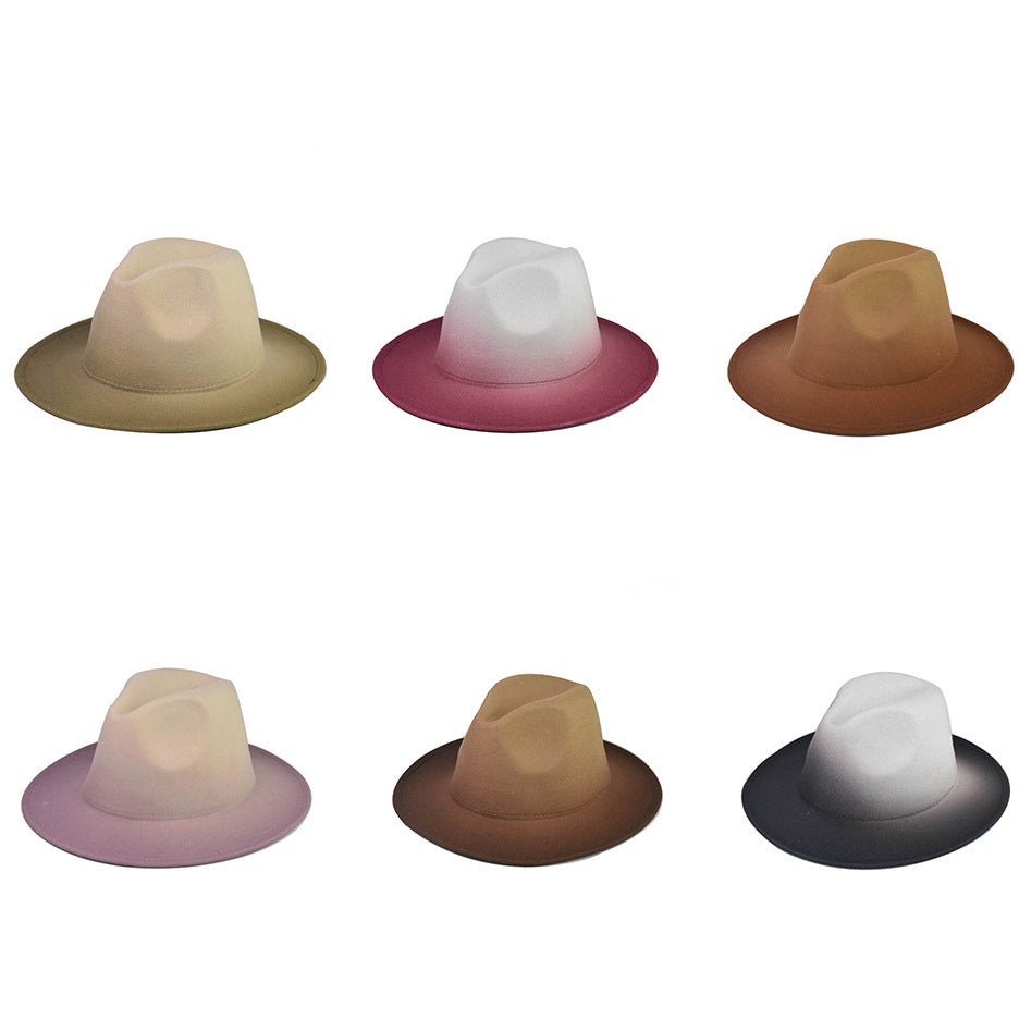 Men's And Women's Double-sided Tie-dye Gradient Fashion Jazz Hat