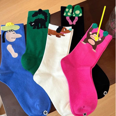 Trendy Illustrated Spring Socks For Women
