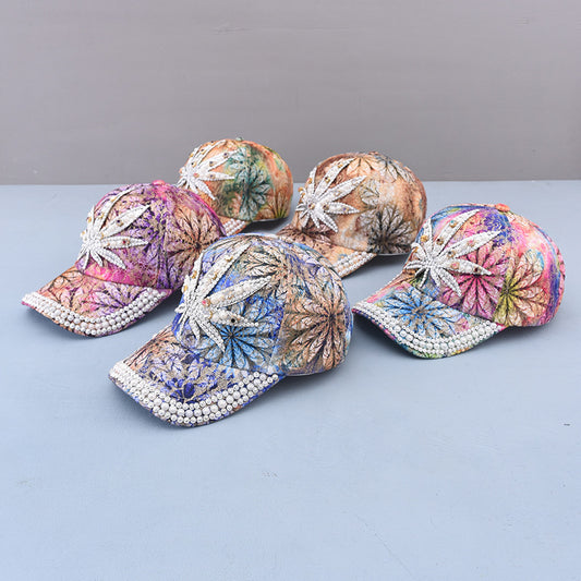 Outdoor Colorful Handmade Pearl Baseball Hat