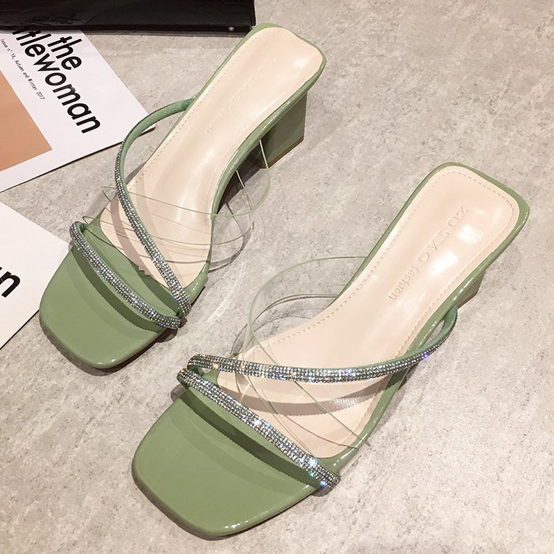 Korean Style Simple Fashion Transparent Sandals And Slippers