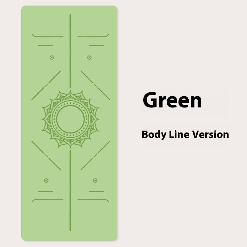 Pu Rubber Natural Rubber Non-slip Body Line Fitness Yoga Mat