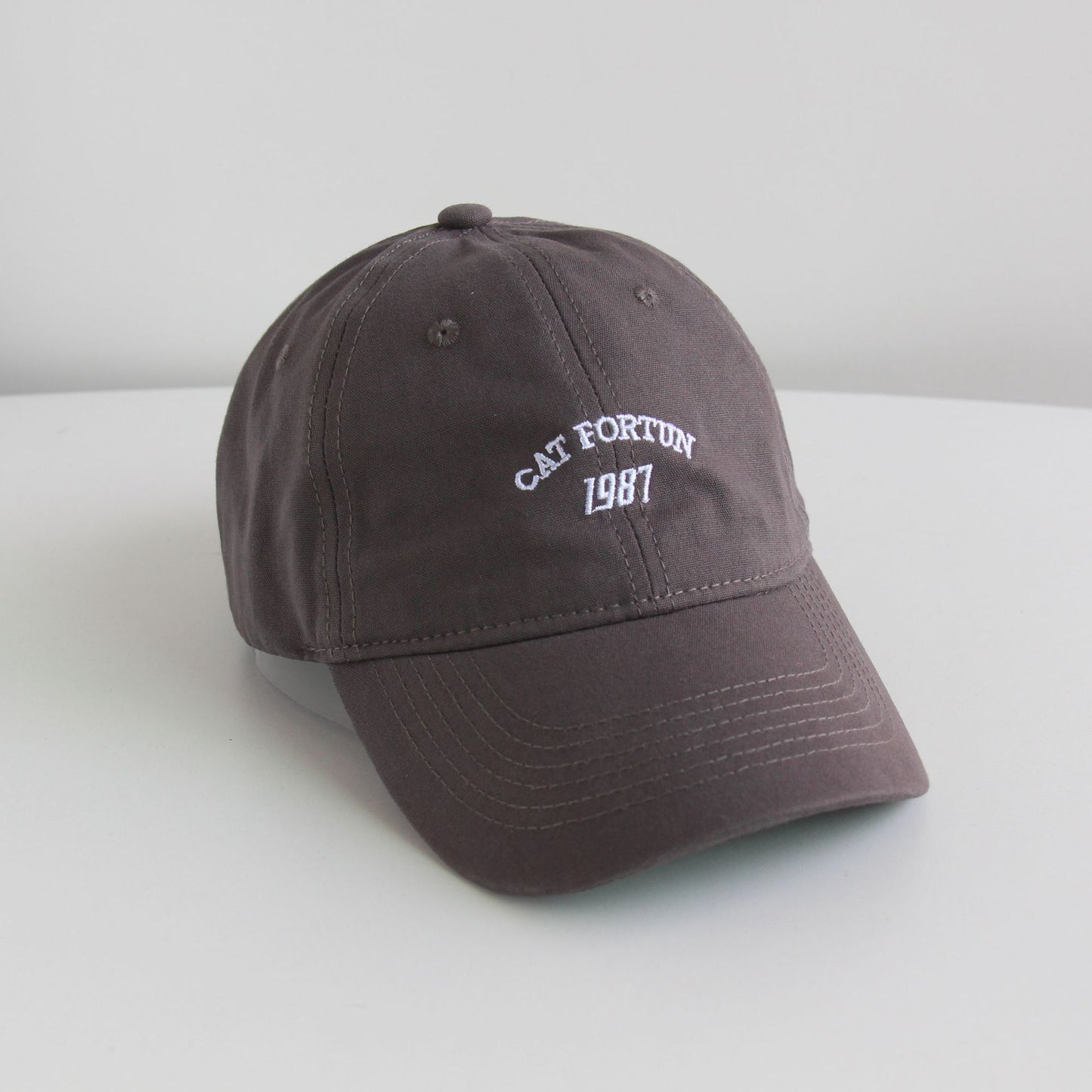 Washed Distressed Letters Embroidery Peaked Cap