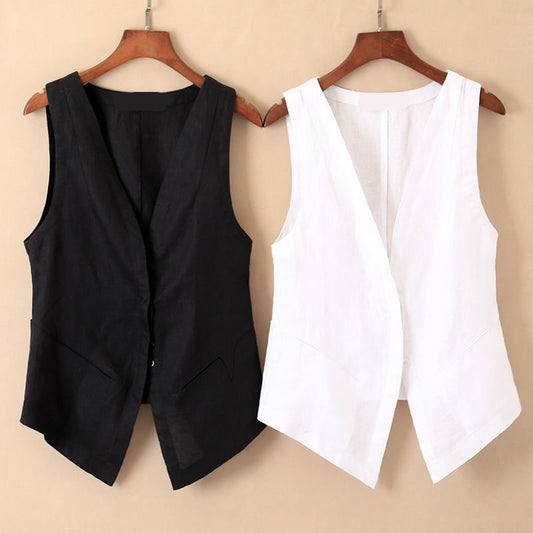 Women's Casual Linen Short VestUndershirt
