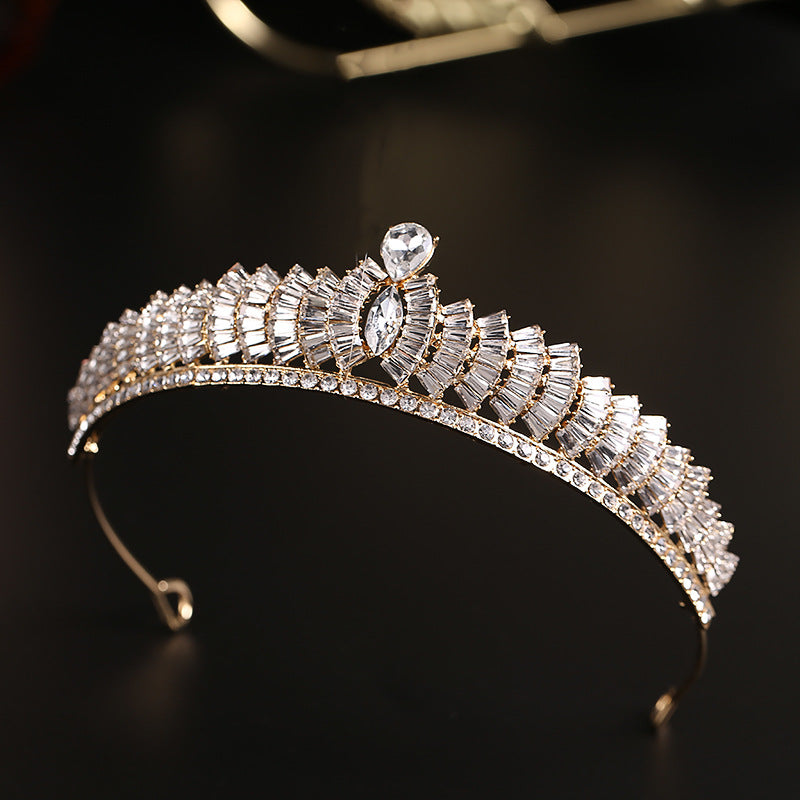 Simple Rhinestone Alloy Crown Hair Ornament