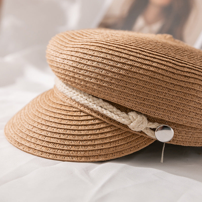 Internet Hot New Fashionable All-match Straw Cap Sun-proof Breathable