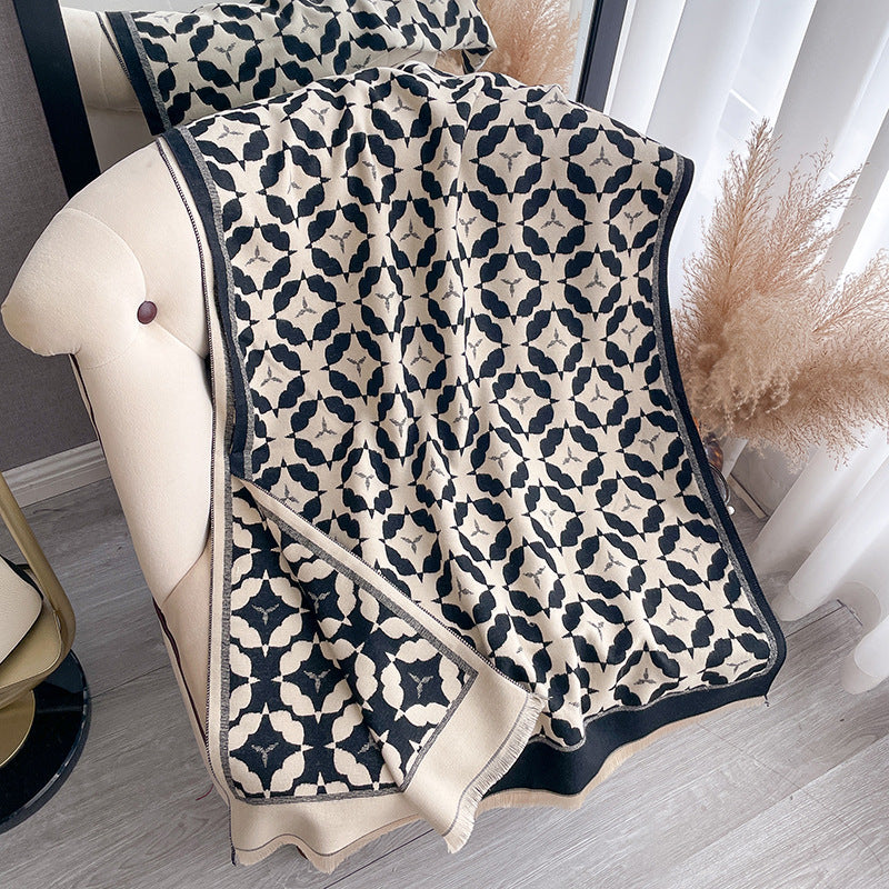 High-end Double-sided Dual-use New Travel Artificial Cashmere Scarf Women