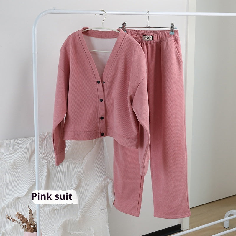 Fleece-lined Casual Suit Women's Fashion Korean Style Slimming