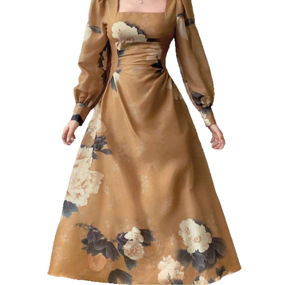 Stylish Womens Dress With Lantern Sleeves, Versatile And Trendy