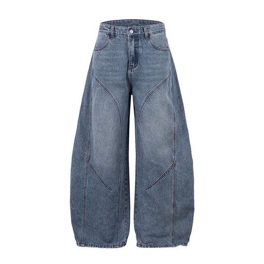 American Vintage Deconstructed Patchwork Washed Distressed Jeans New Autumn