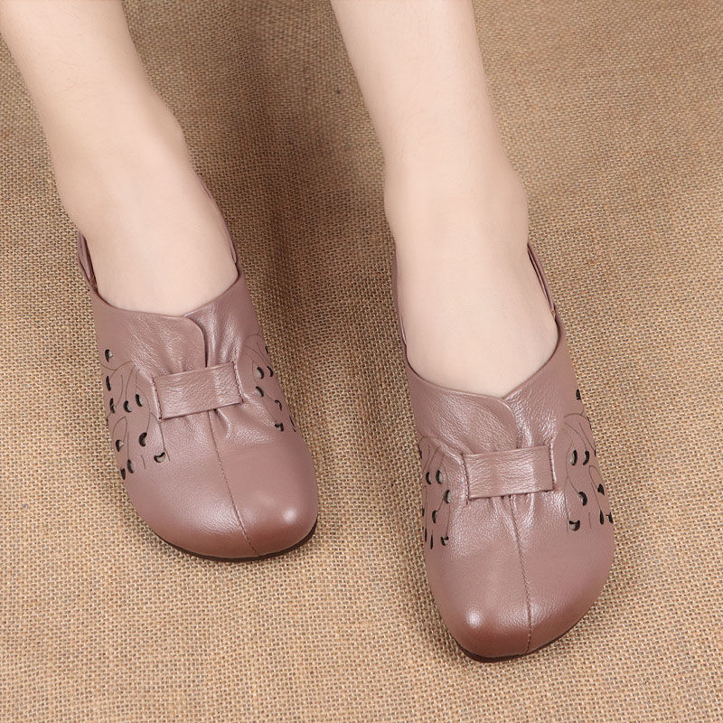 Women's Vintage Soft Sole  Flat Non-Slip Leather Shoes