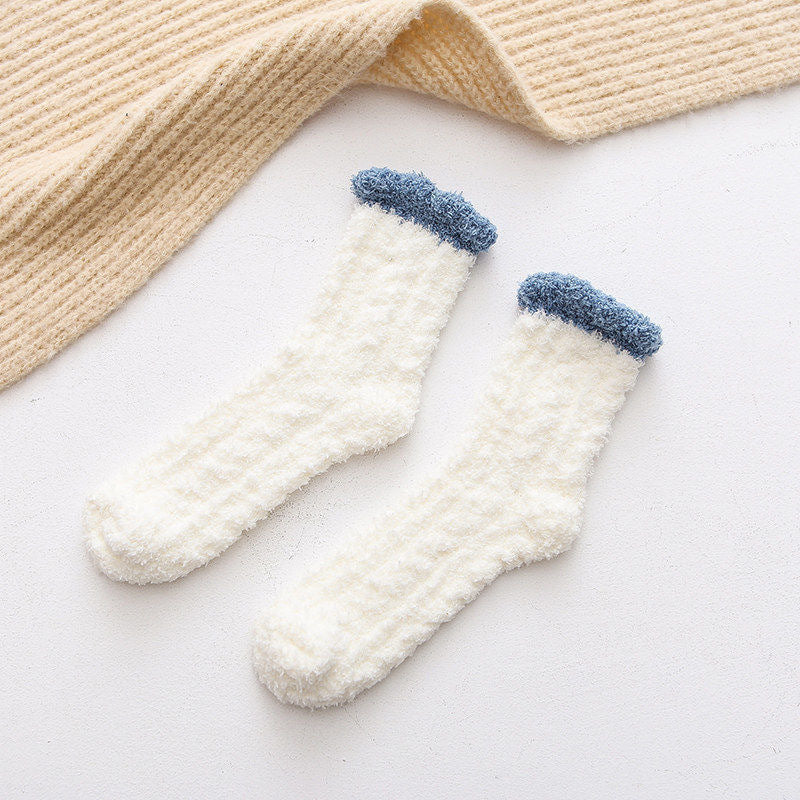 Autumn And Winter Plus Velvet Thick Towel Floor Socks