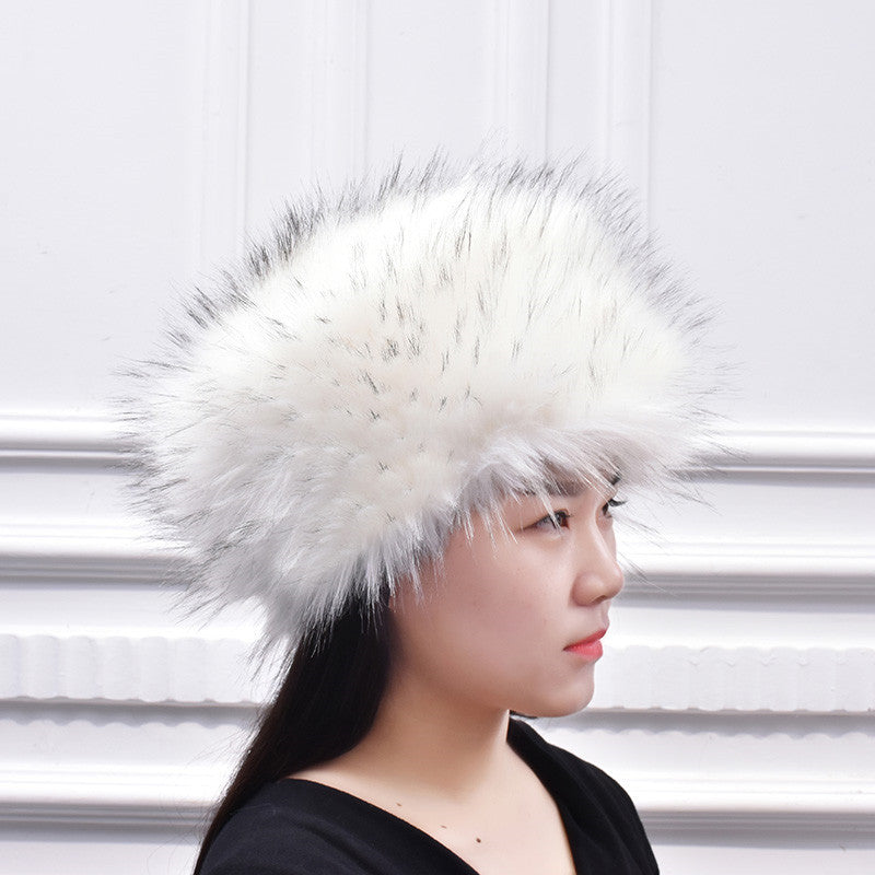 Women's Fashionable All-Match Hat, Northeast Ethnic Style Artificial Wool Hat, Winter
