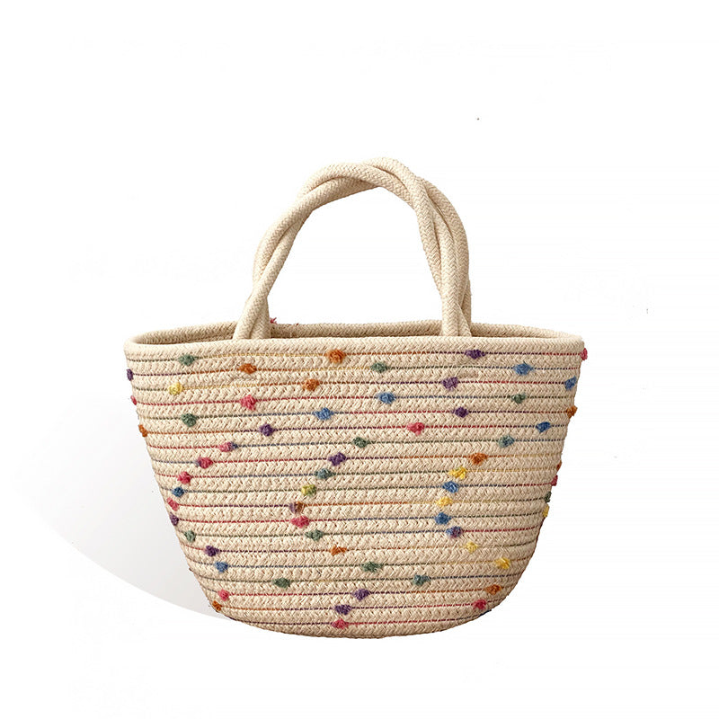 Women's Colorful Woven Straw Handbag