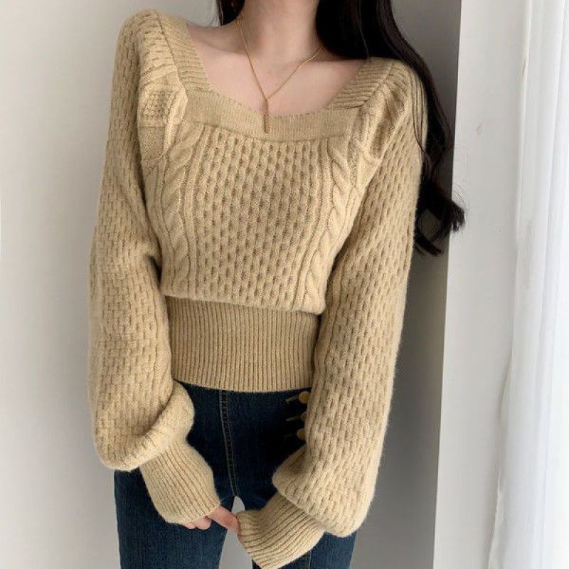 Waist Slimming Loose Long-sleeved Knitted Bottoming Shirt Pullover