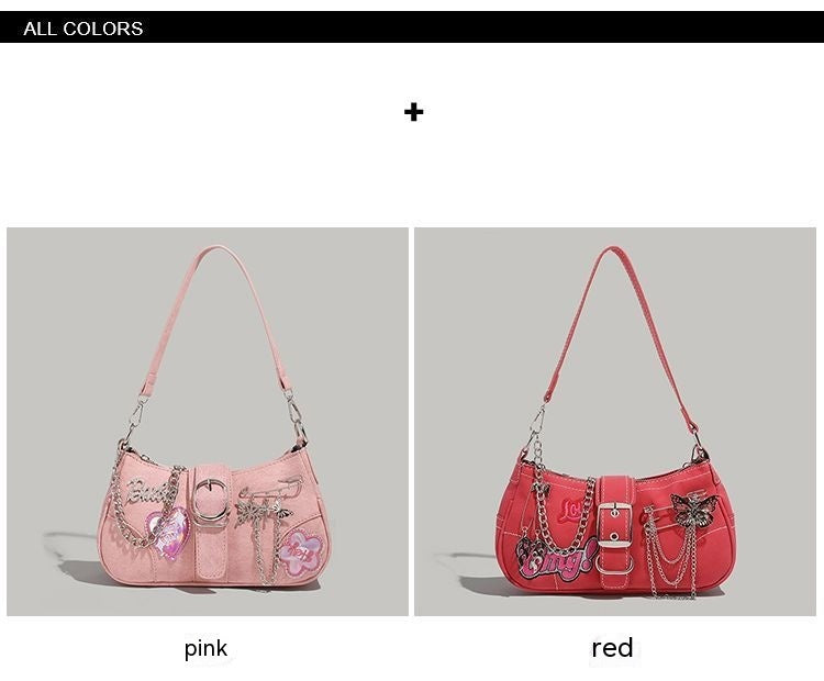 New Special-interest Design Laser Love Underarm Y2g Crossbody Bag