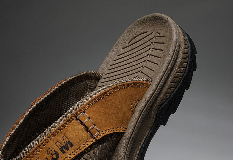 Casual lædersko herre sommer strandsko udendørs sportssandaler 45 klatre waders flip-flops