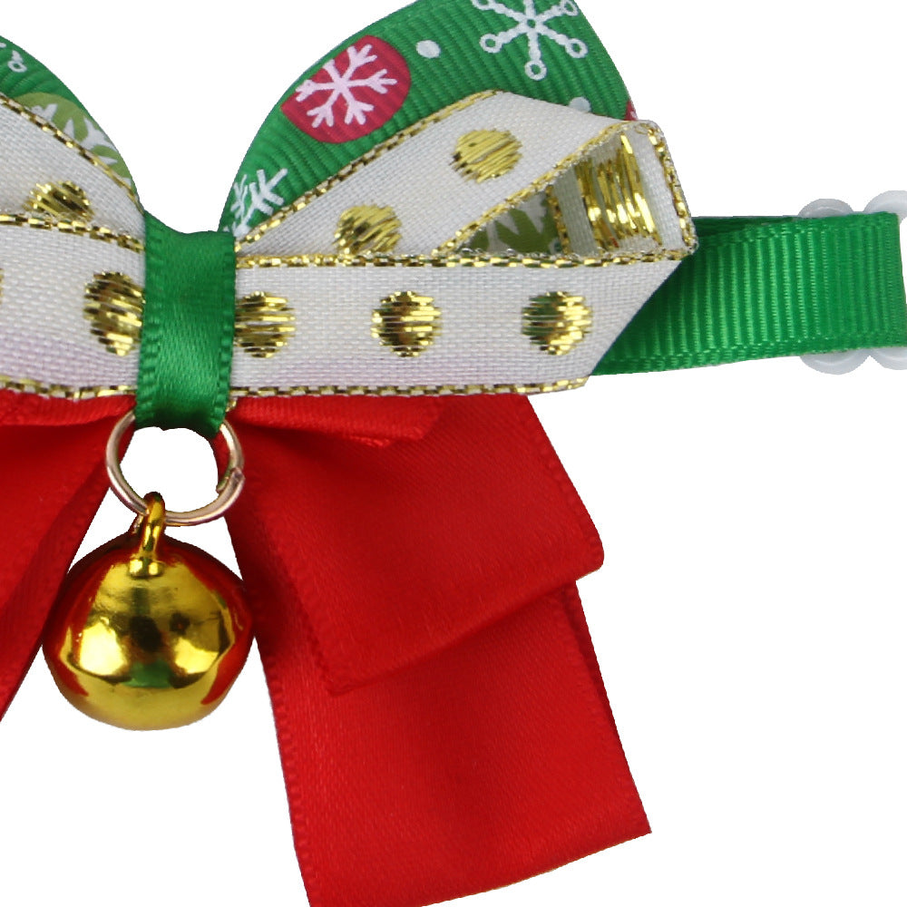 Dog Bell Christmas Collar Dress Up Bow