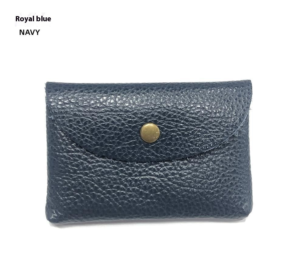 First Layer Cattlehide Leather Fashion Hidden Hook Coin Pocket Card Holder Mini-Portable
