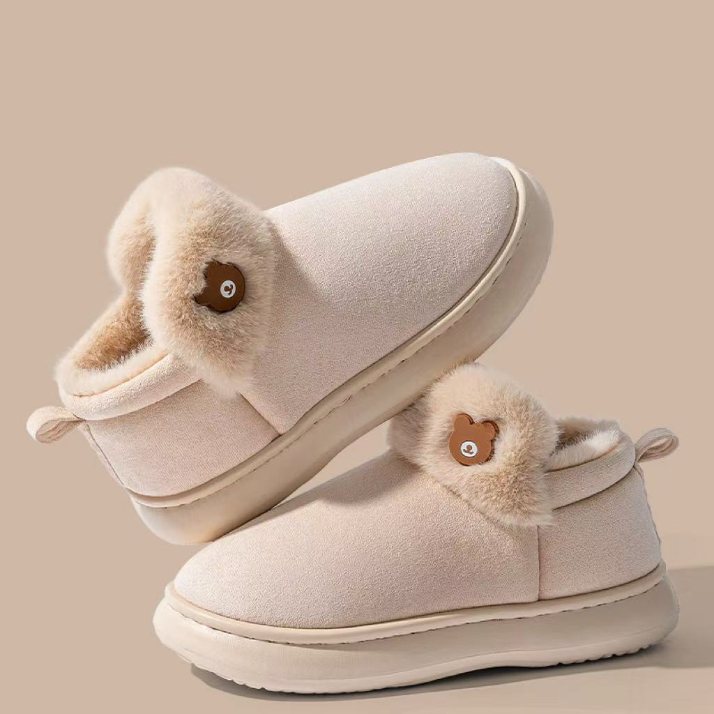 Thick Bottom And Warm Keeping Plus Velvet Bag With Confinement Woolen Slipper