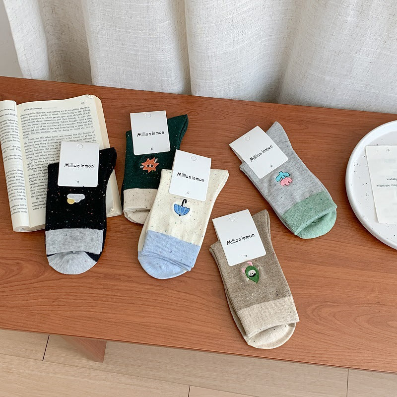 Trendy Color-Block Long Socks For Spring And Autumn