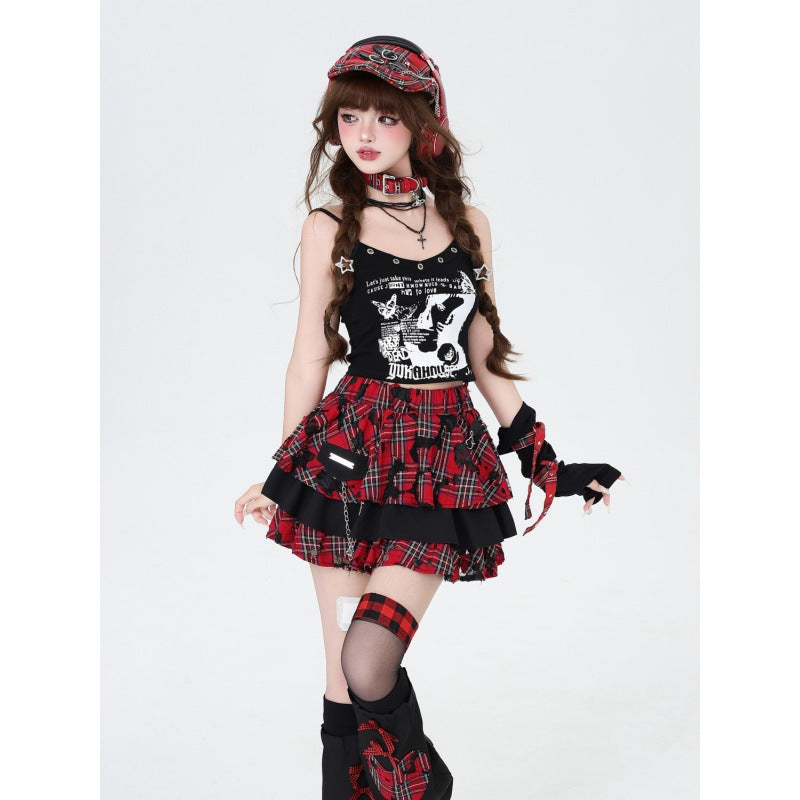 Women's Dopamine Punk Half-length Cake Skirt