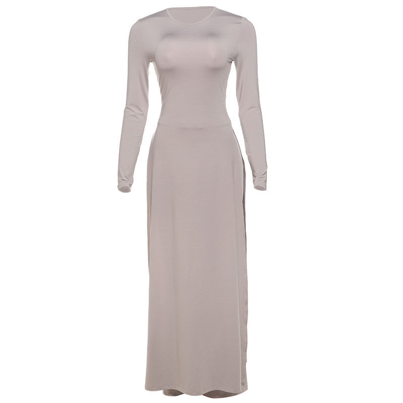 Stylish Solid-Color, Elegant Long-Sleeve Top And Flared Pants Set