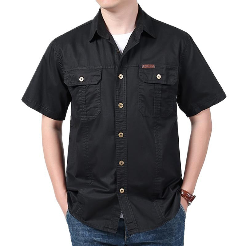 Solid Color Shirt Loose Half Sleeve Coat