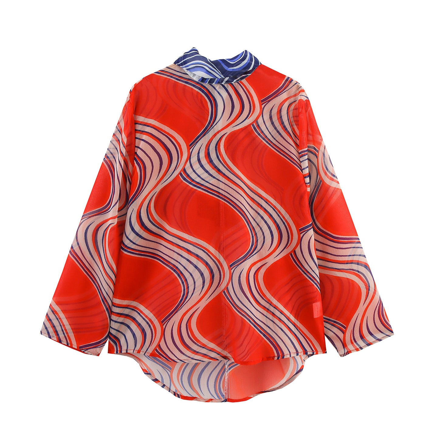 Bowknot Decoration Printed Shirt Pajamas Style Pants Suit