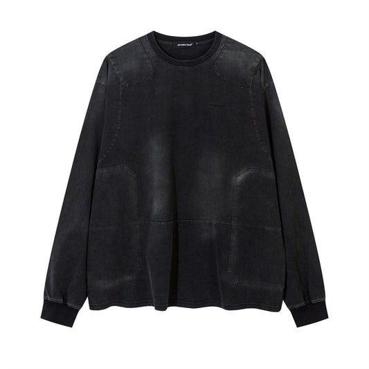 Spring And Autumn Deconstructing Split Stitching Casual Top