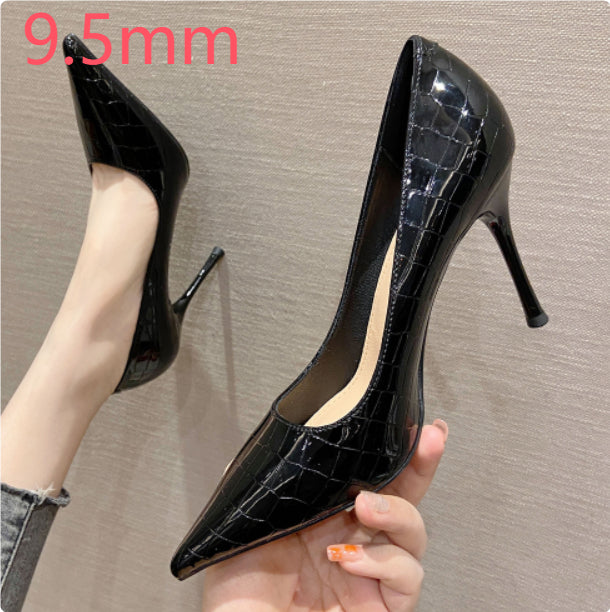 Patent Leather High Heels French Pointed Toe
