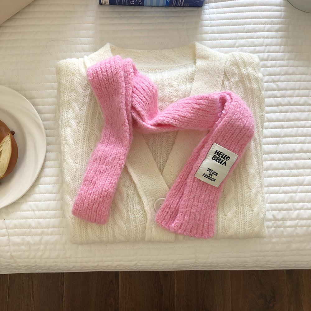 Casual Formal Wear Patch Letter Thin Scarf