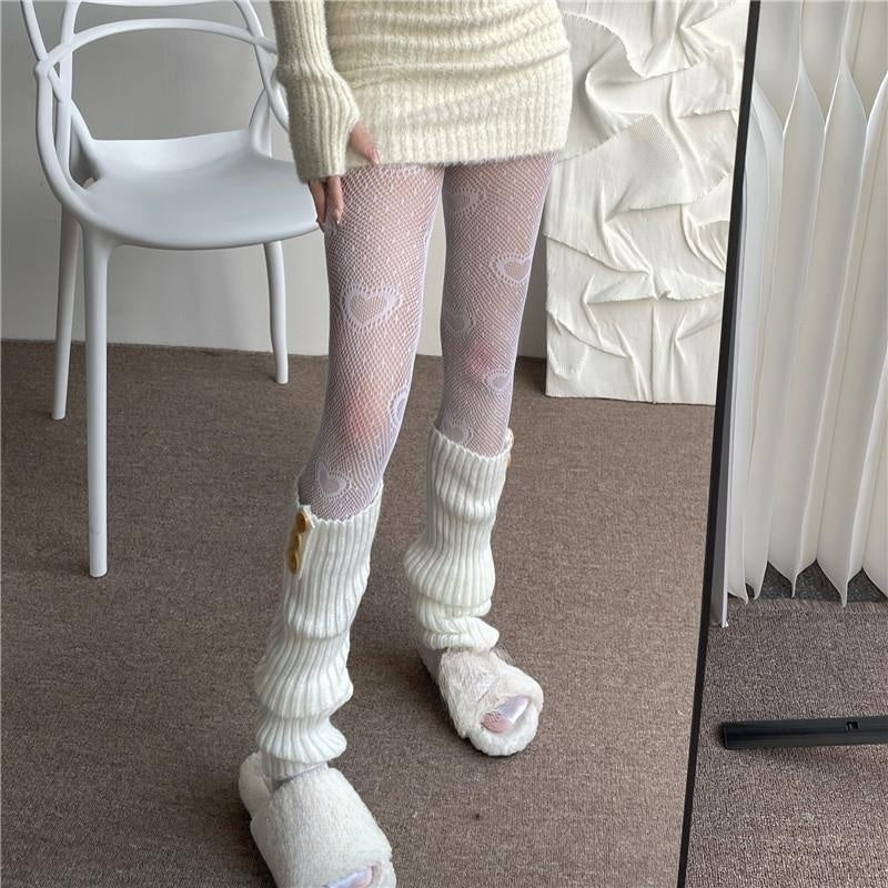 Love Jacquard Mesh Stockings Pantyhose