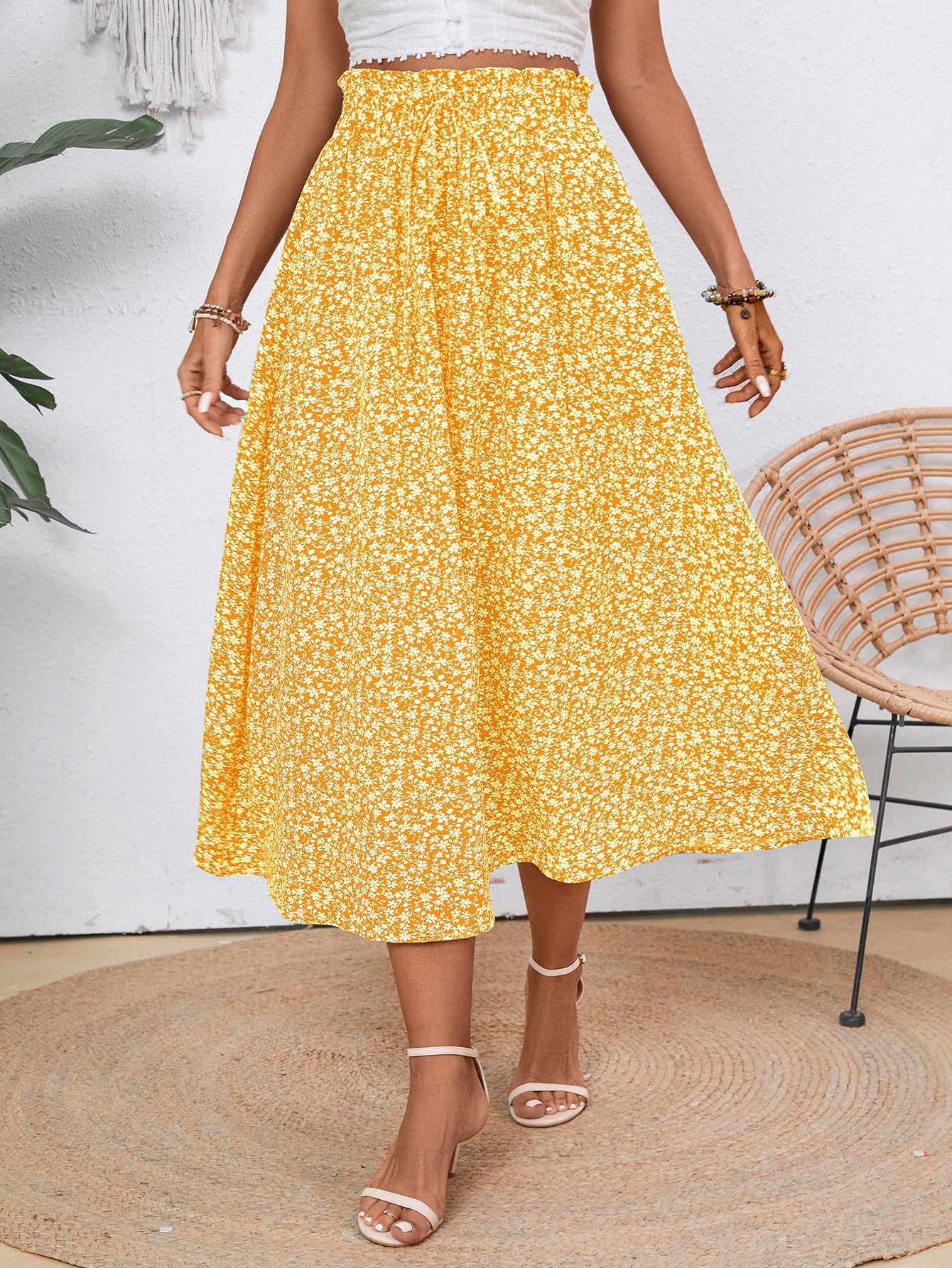 Casual Loose Pocket Skirt With Drawstring And Drape