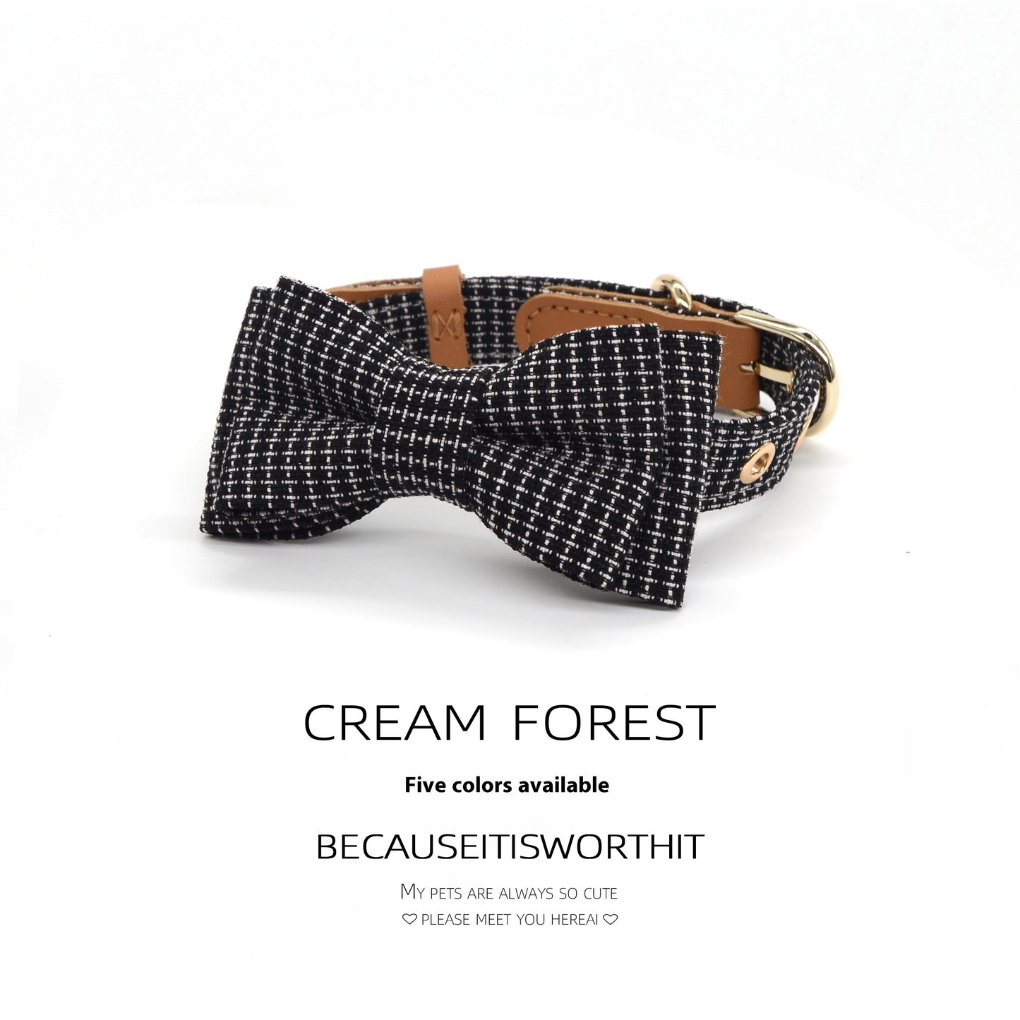 Small And Medium-sized Dog Neck Bow Collar