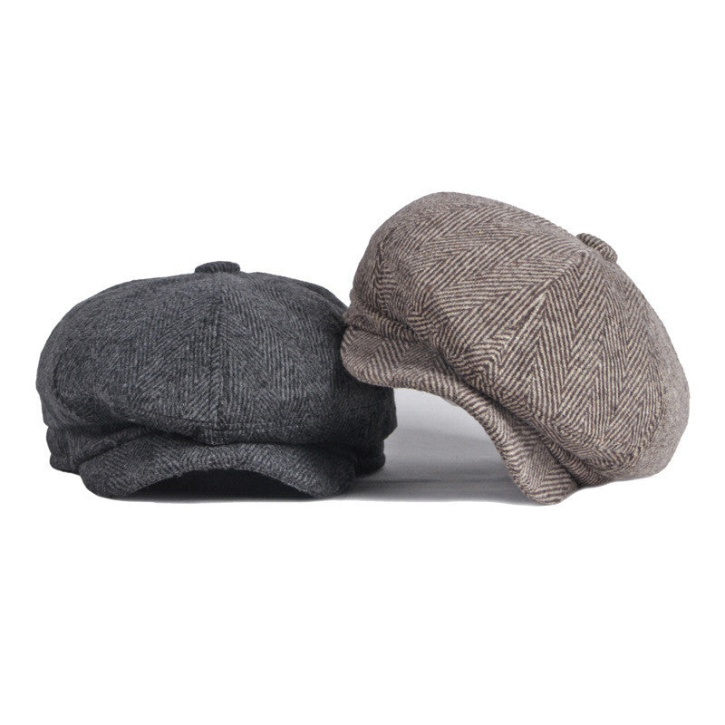 British Retro Octagonal Hat Leisure Literature