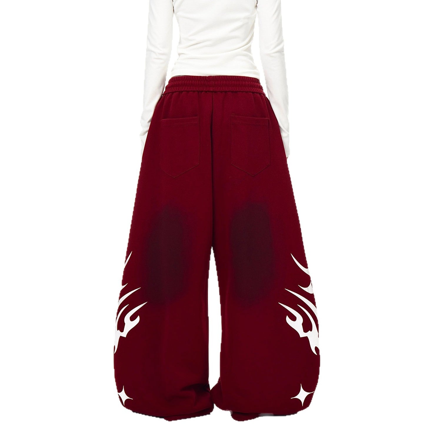 New SpringAutumn Womens Casual Fashionable Lace-Up Waist Loose Pants