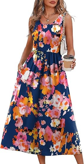 Women's Casual Sleeveless Long Dress
