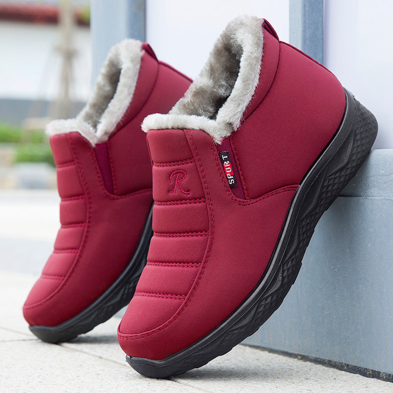 Winter Men's And Women's Low-top Cotton Boots Plus Velvet Thickening
