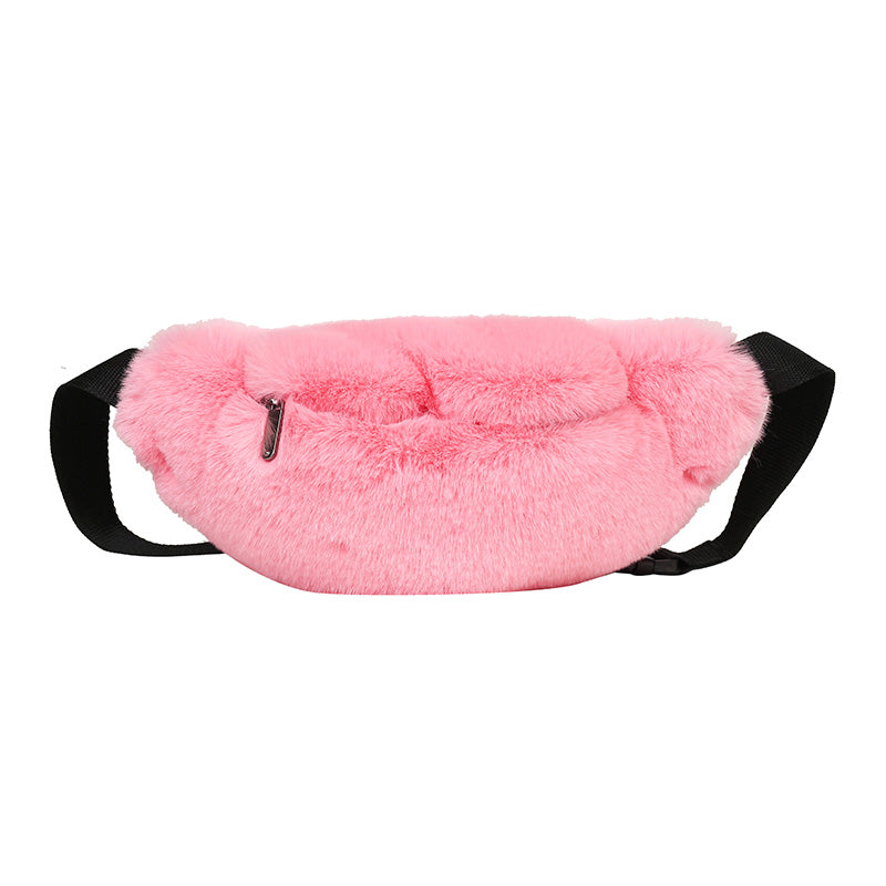 One-shoulder Messenger Bag Fluffy Chest