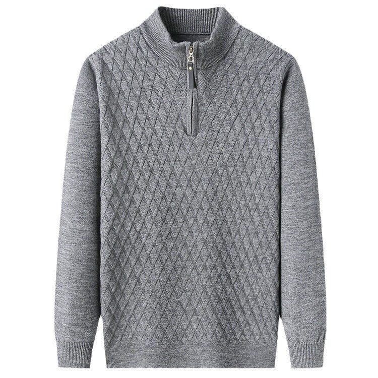 Men's Half-high Collar Zipper Sweater Long Sleeve