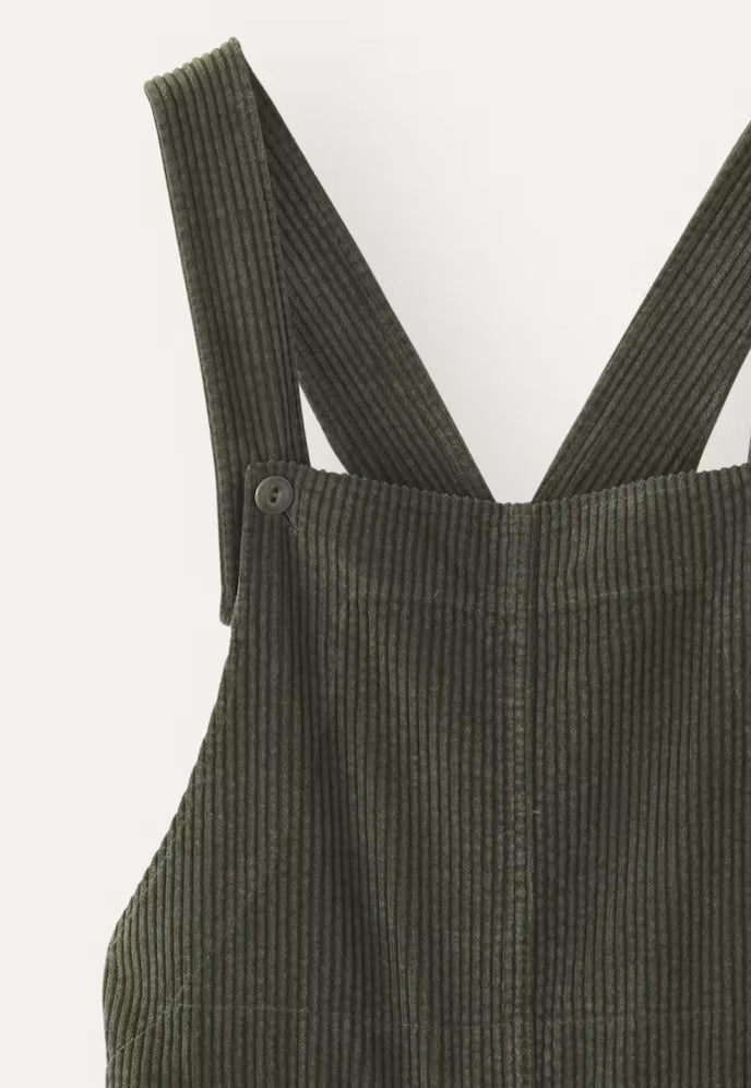 Corduroy Bib Overalls With Buttons And Pockets Fashion Casual Jumpsuit Loose Straight Pnats For Women