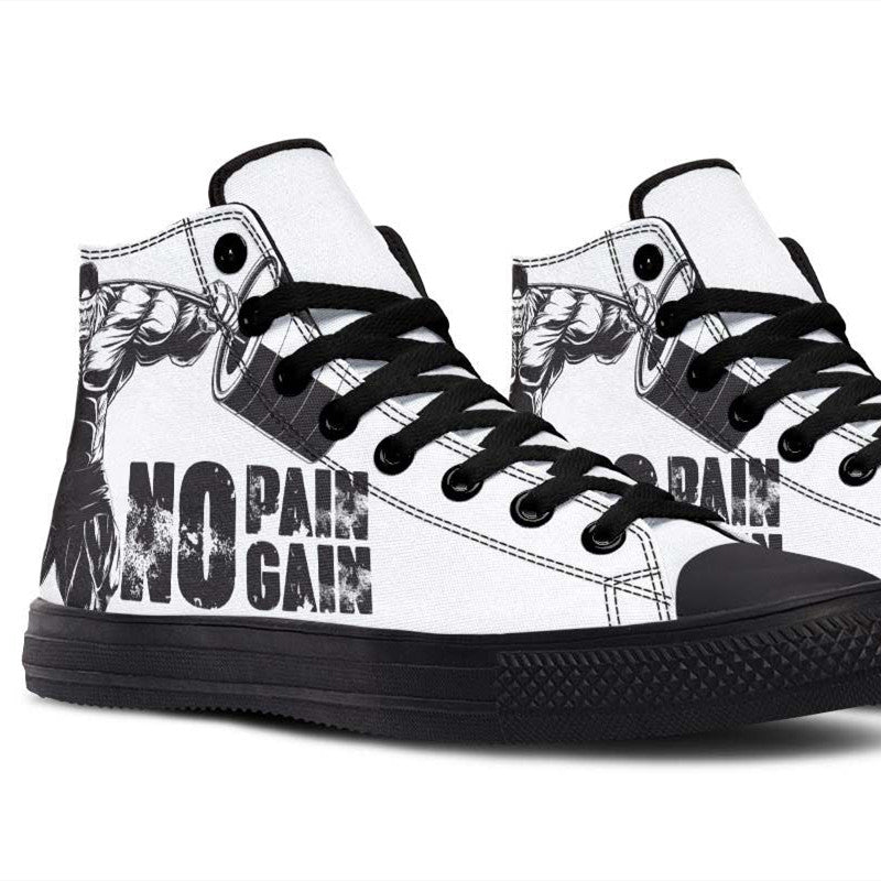 Men's And Women's Fashion Color Printing High-top Canvas Shoes